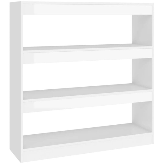 Book Cabinet/Room Divider High Gloss White 100x30x103 cm vidaXL - White