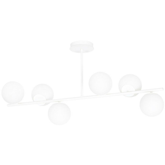 Emibig Bior White Globe Ceiling Light with White Glass Shades, 6x E14