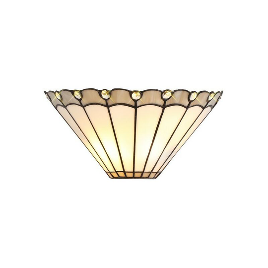 Tiffany Wall Lamp, 2 x E14, Grey, Crystal - Luminosa Lighting