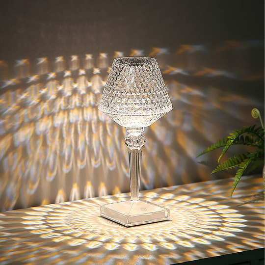 Aougo - Touch Bedside Lamp Crystal Dimmable Table Lamp Wireless Night Decor usb Rechargeable Mood Light for Living Room Bedroom Restaurant Bar Hotel