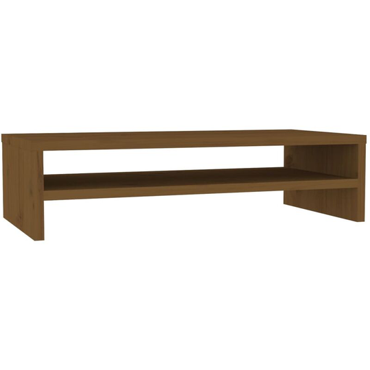 Monitor Stand Honey Brown 50x24x13 cm Solid Wood Pine Vidaxl Brown