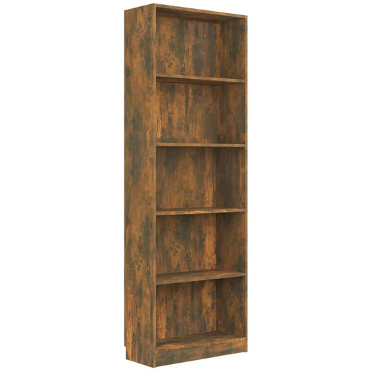 Vidaxl - 5-Tier Book Cabinet Smoked Oak 60x24x175 cm Engineered Wood Brown