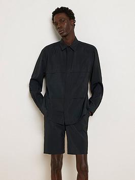 River Island Short Sleeve Studio Modal Boxy Shirt - Black, Black, Size Xs, Men