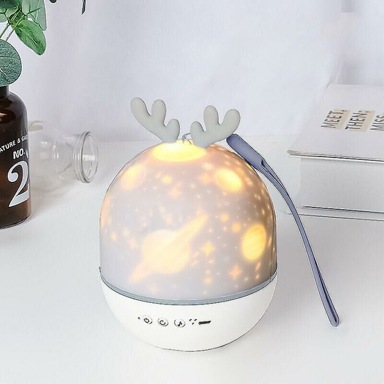 Flkwoh - Bb Projector Night Light, Led Child Night Light Musical And Luminous Lamp 360rotation, Projector Lamp Canvas Usb Remote Control Bedside