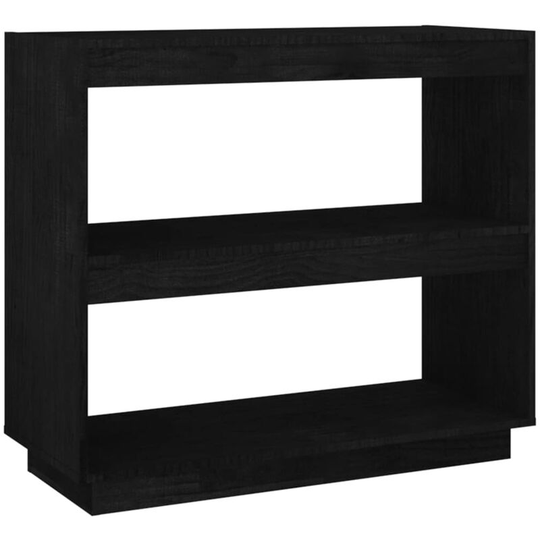 Book Cabinet Black 80x35x71 cm Solid Pinewood vidaXL - Black