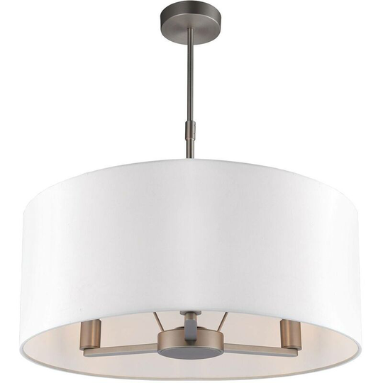 Endon - 3 Light Multi Arm Ceiling Pendant Matt Nickel, Vintage White Silk Effect, E14