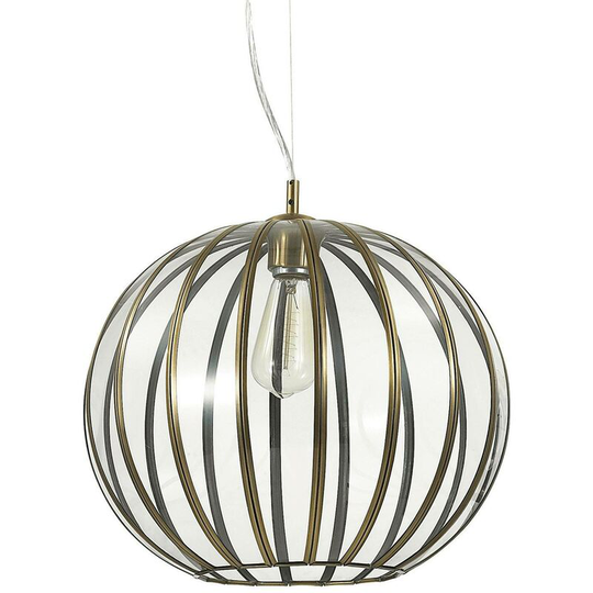 Ideal Lux Rondo - 1 Light Spherical Ceiling Pendant Burnished Finish