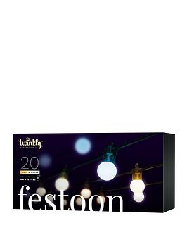 Twinkly Festoon Lights, 20 Aww G45 Bulbs, 0,5 Meter Distance Starter Kit, Bt+Wifi, Gen Ii, Ip44