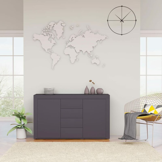 Topdeal - Sideboard Grey 120x36x69 cm Chipboard FF801843_UK