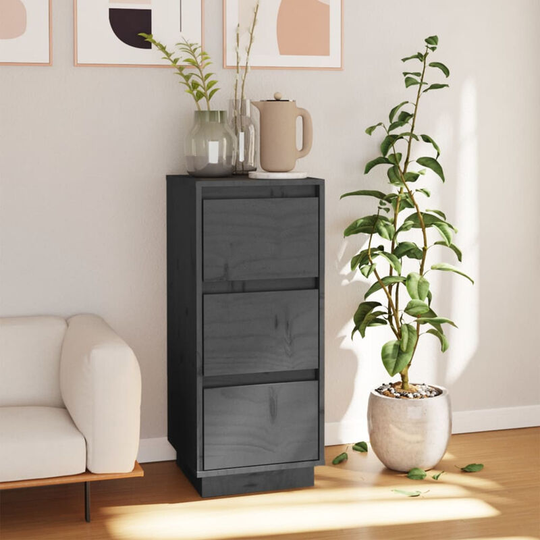 Sideboard Grey 32x34x75 cm Solid Wood Pine