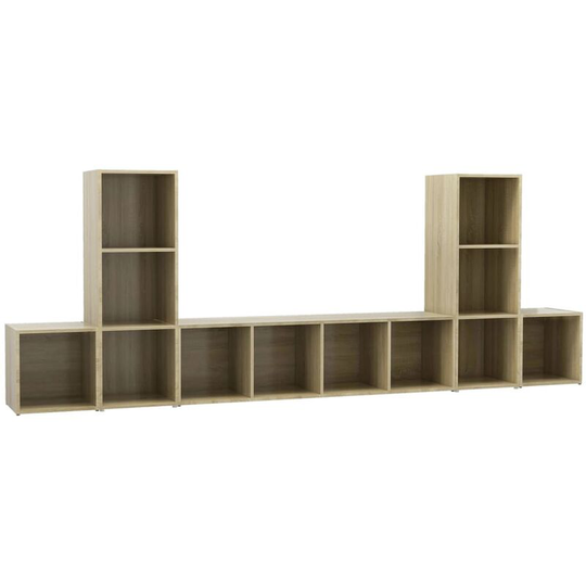 5 Piece tv Cabinet Set Sonoma Oak Engineered Wood Vidaxl Brown