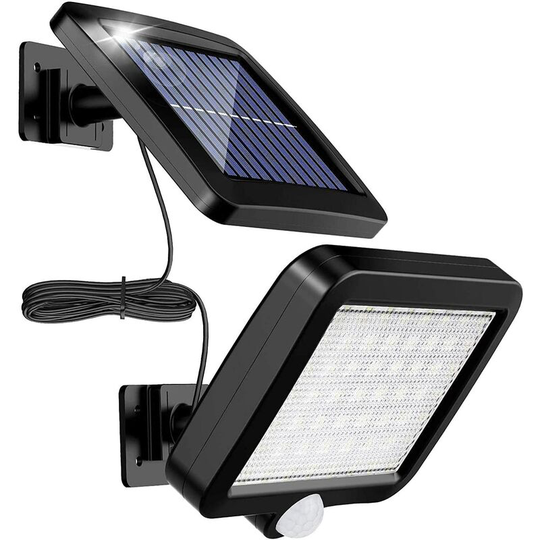 Aougo - 56 led Solar Light Outdoor with Motion Sensor, 120° Waterproof IP65 Solar Garden Light with 5m Cable [Energy Class a++]