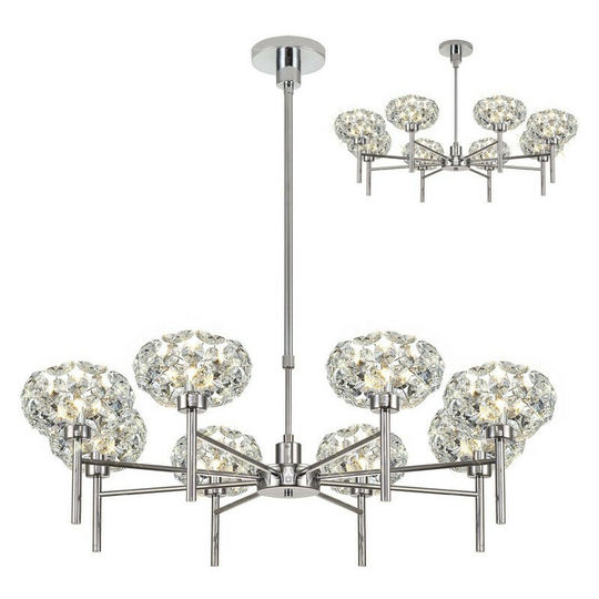 Luminosa , 8 Light G9 Telescopic Light With Polished Chrome And Crystal Shade