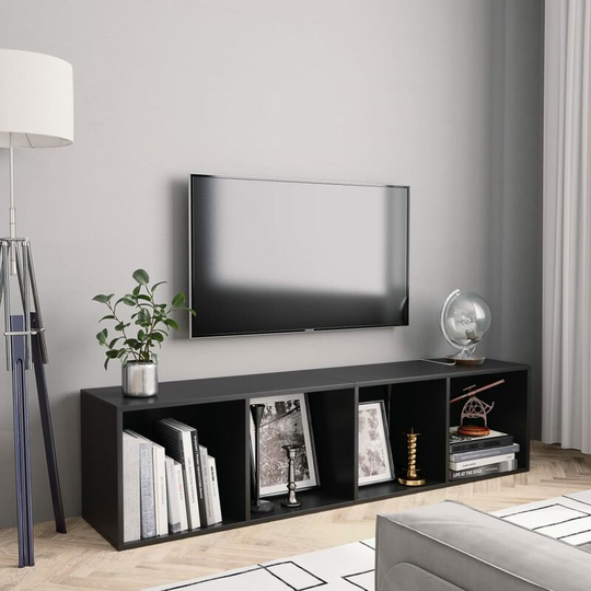 Topdeal - Book Cabinet/TV Cabinet Black 143x30x36 cm VDTD31291