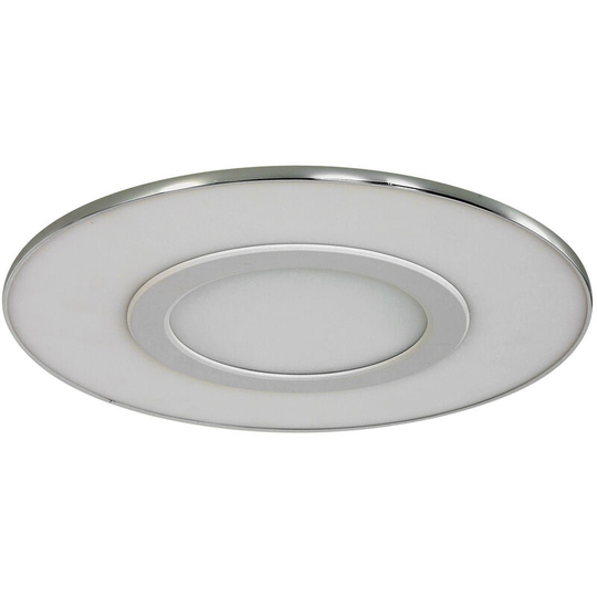 Sienna Ceiling And Wall Decorative Flush Ceiling Light White Matt, Chrome Polished