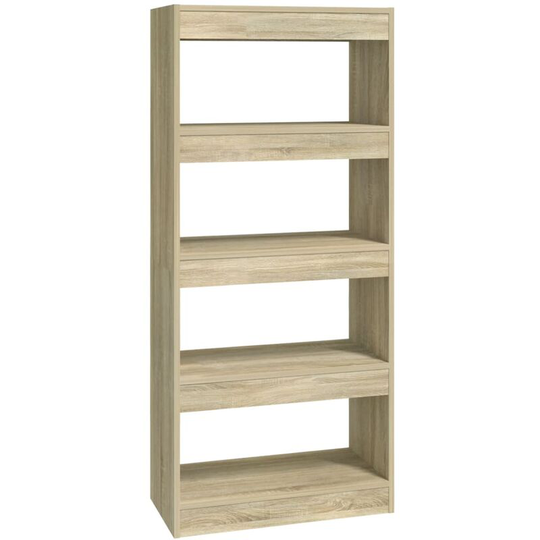 Book Cabinet/Room Divider Sonoma Oak 60x30x135 cm Engineered Wood Vidaxl Brown
