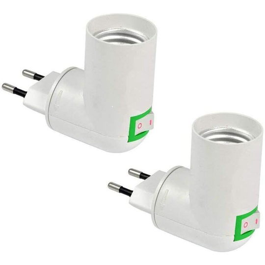 Aougo - E27 socket with wireless switch, E27 led bulb base, quick light plastic socket, for garage lamp, wall sconce, kitchen lamp, set of 2