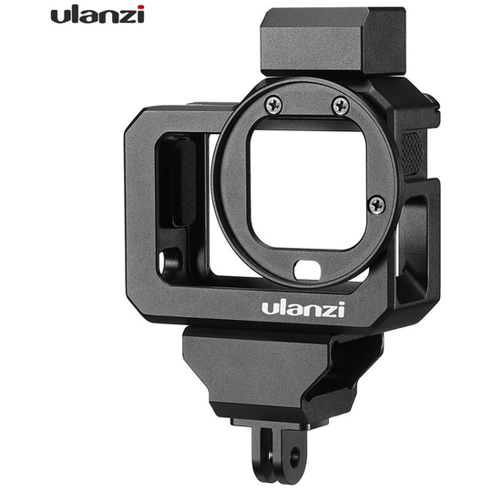 Ulanzi - G8-5 Action Camera Video Cage Compatible with GoPro Hero 8 Black Vlog Case Housing Aluminum Alloy with Dual Cold Shoe Mount 52mm Filter