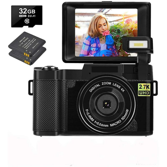 Digital Camera 30.0 Mp Vlogging Camera 2.7k Full Hd Vlog Camera With 3 Inch Flip Screen Thsinde
