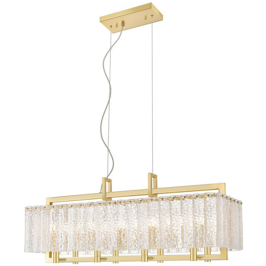 Zumaline Lighting - Zumaline Palace Pendant Ceiling Light, Matt Gold, Glass, 8x G9