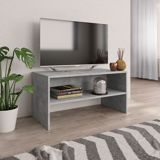 Topdeal - tv Cabinet Concrete Grey 80x40x40 cm Chipboard VDFF31087_UK