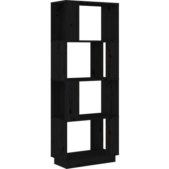 Book Cabinet/Room Divider Black 51x25x132 cm Solid Wood Pine Vidaxl Black