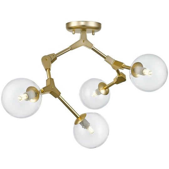 Zumaline Deimos Globe Ceiling Light, Matt Gold, 4x G9