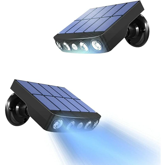[2 Pcs] Outdoor Solar Lights with Motion Sensor, 360° Outdoor Solar Floodlight [1200mAh] Waterproof Solar Lantern for Outdoor Garden (Black)