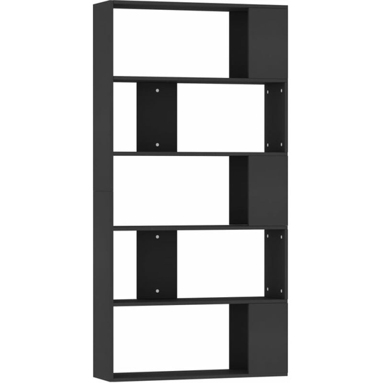 Book Cabinet/Room Divider Black 80x24x159 cm Engineered Wood Vidaxl Black