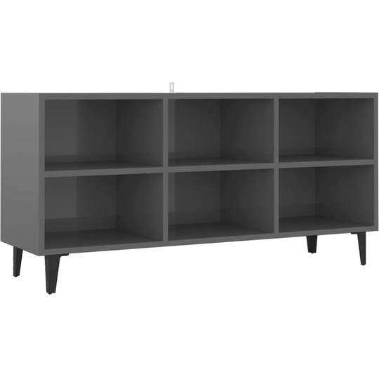 Tv Cabinet with Metal Legs High Gloss Grey 103.5x30x50 cm Vidaxl Grey