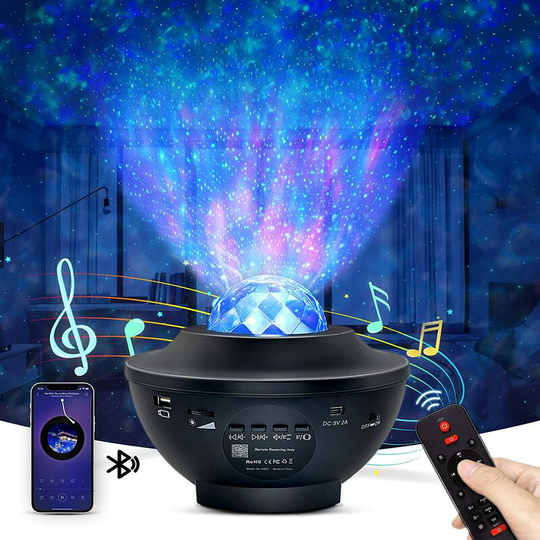 Led Projector Lamp, Starry Sky Projector with Remote Control, Timer and Bluetooth Speaker, for Bedroom / Kids / Party / Gift [Energy Class a +]