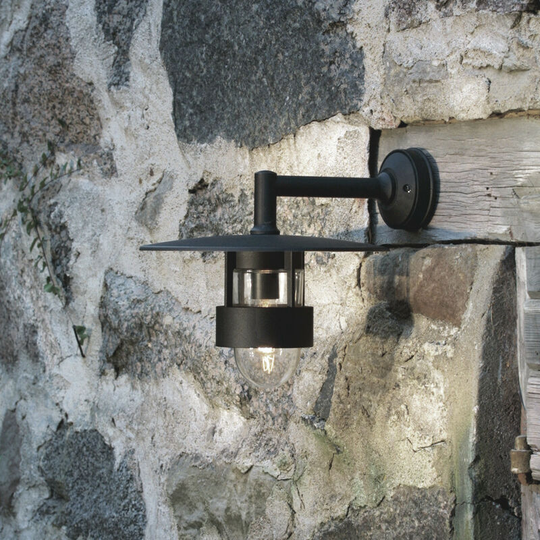 Konstsmide Freja Outdoor Classic Down Lantern Matt Black Wall Light, IP23