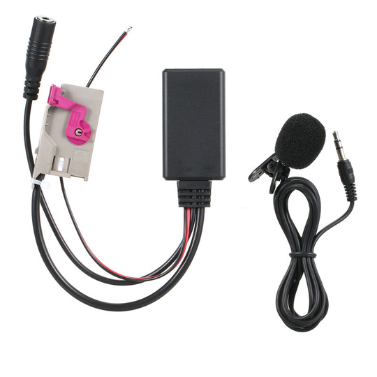 Bt aux Adapter MP3 Music Aux-IN Audio Cable Handsfree Microphone Replacement for Audi A3 A4 A6 A8 tt R8 rns-e 32 Pin (Black)