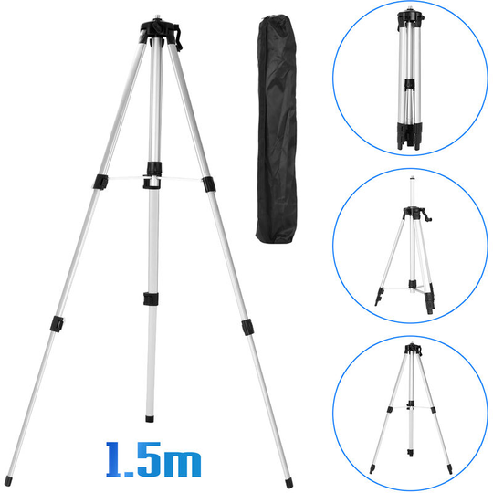 Lifcausal - 1.5M 3 Heights Adjustable Alloy Extension Bar Tripod Stand For Laser Level With Carrying Bag ,Multicolor