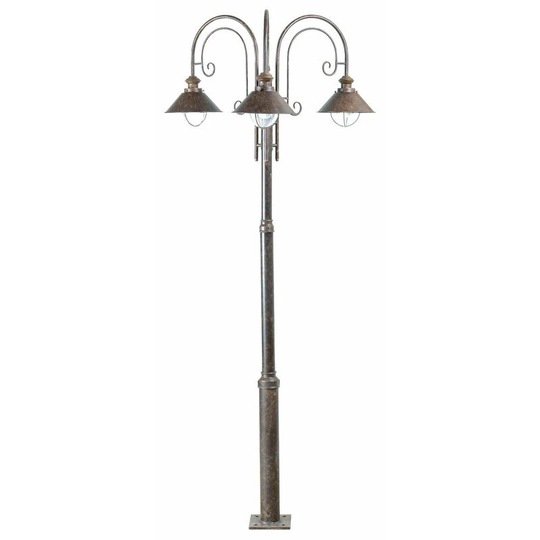 Faro Lighting - Faro Nautica - 3 Light Lamp Post Rust Brown, E27