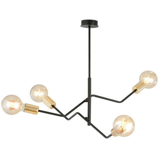 Emibig Bolt Black Contemporary Semi Flush Light 4x E27