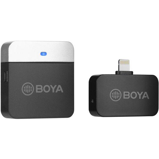 BY-M1LV-D 2.4GHz Wireless Microphone System Transmitter + Receiver Mini Recording Mic Replacement for iOS Smartphones Tablets - Boya