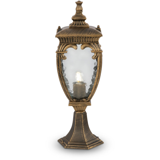 Maytoni Lighting - Maytoni Fleur Outdoor Pedestal Light Black with Gold, IP44