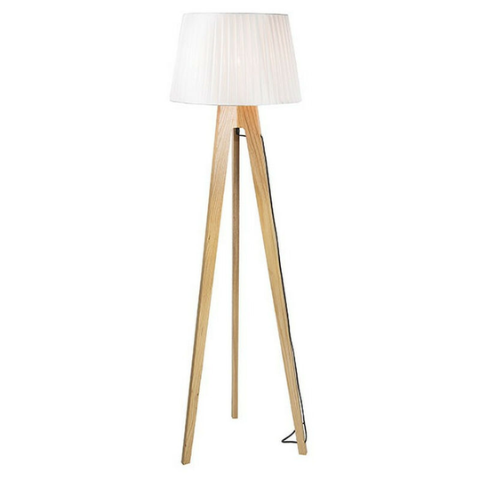 Larissa Kozani Tripod Floor Lamp 1 Light Wood Shade