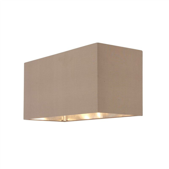 Endon Directory Lighting - Endon Cassier - 1 Light Shade Taupe Premium Silk Fabric, Bright Nickel Plate, E27
