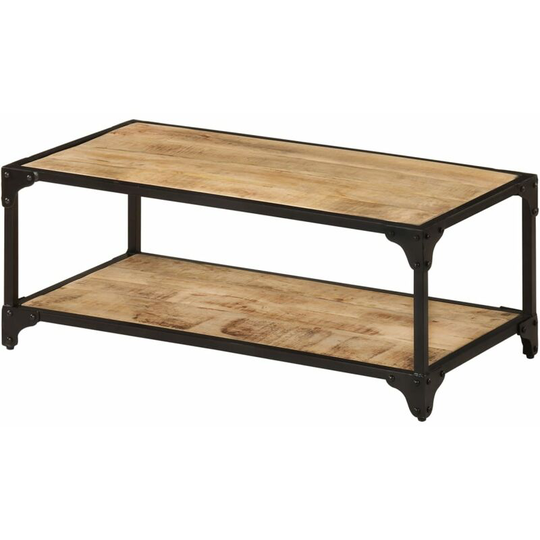 Coffee Table 90x45x35 cm Solid Rough Mango Wood Vidaxl Brown