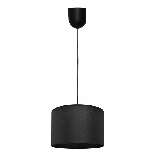 Helam Alba Cylindrical Pendant Ceiling Light Black 40cm