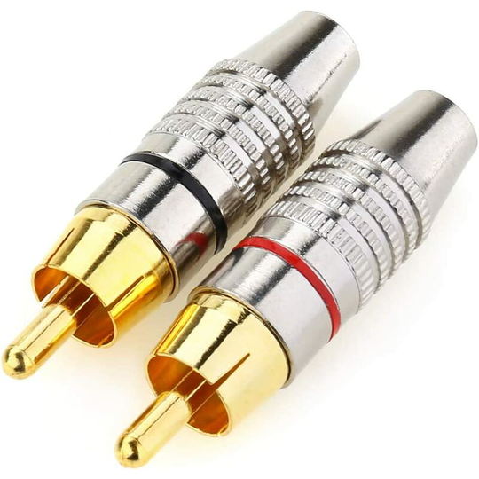 Betterlifegb - Male rca Connectors for Speaker Audio Video and Multimedia and cctv Gold Plated Betterlife 2 Pack