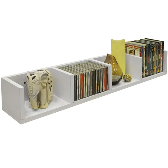 Techstyle Virgo 84 Cd / 56 Dvd / Blu-ray / Media Wall Storage Shelf White