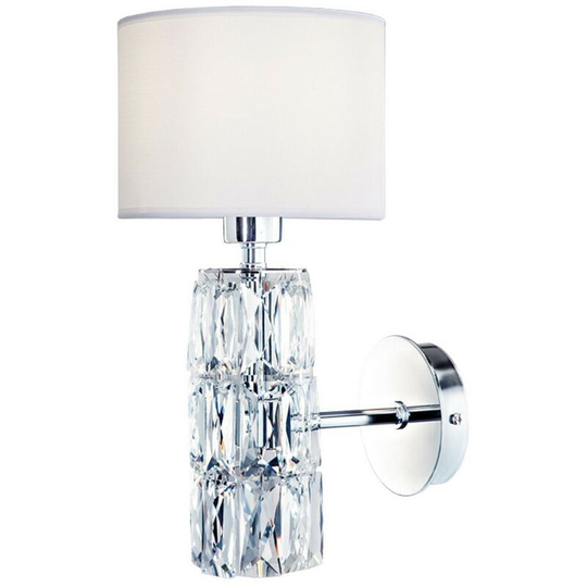 Talento Wall Lamp Chrome with White Shade, 1 Light, E14