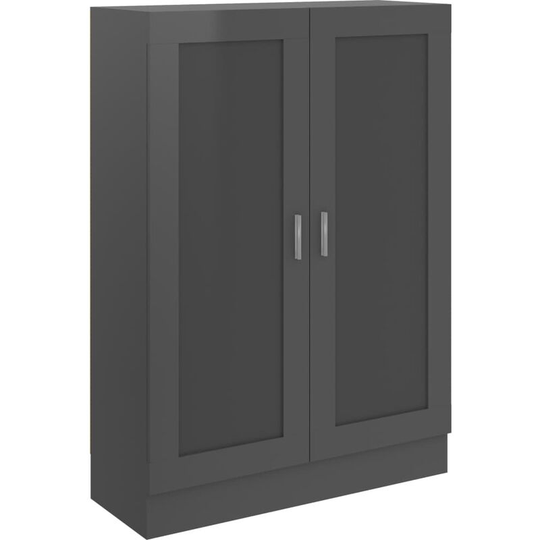 Book Cabinet High Gloss Grey 82.5x30.5x115 cm Engineered Wood Vidaxl Grey