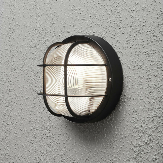 Konstsmide Lighting - Konstsmide Mantova Outdoor Bulkhead Wall Light Black Plastic Ip-44, IP44