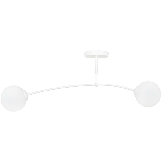 Emibig Pregos White Globe Ceiling Light with White Glass Shades, 2x E14