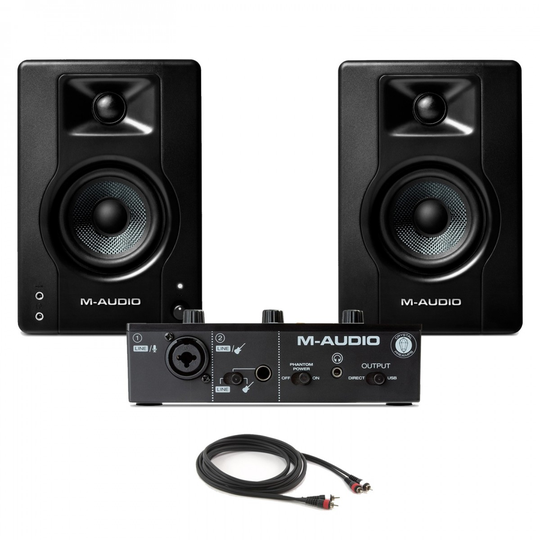 M-Audio M-Track Solo USB Interface with M-Audio BX3 Studio Monitors