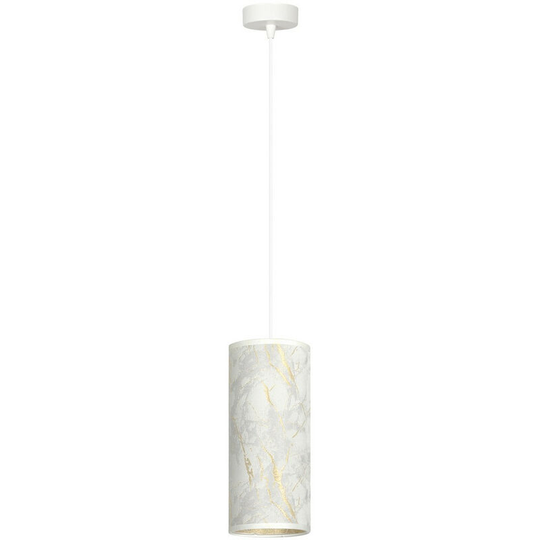 Emibig Karli White Slim Pendant Ceiling Light with White Fabric Shades, 1x E14